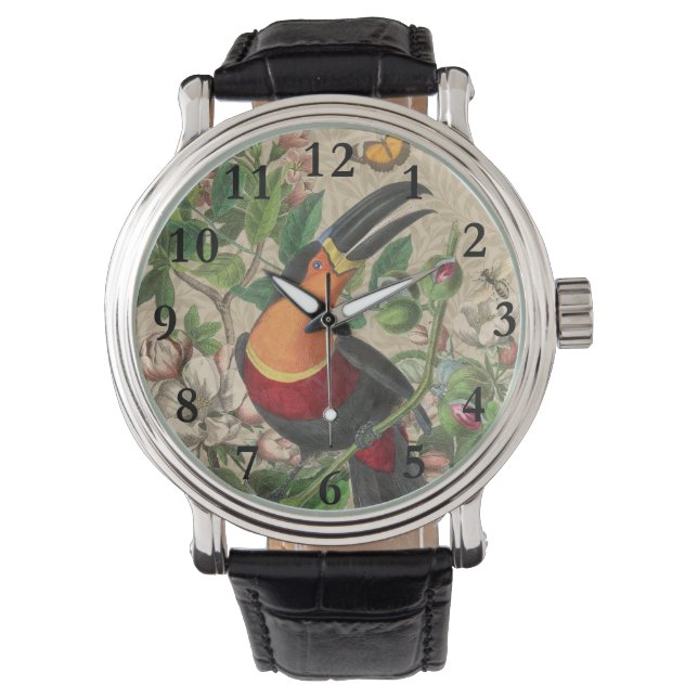 Montre Toucan Jungle Tropical Bird Belle antique (devant)