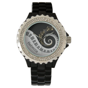 Montre Touches de piano personnalisées et notes de musiq