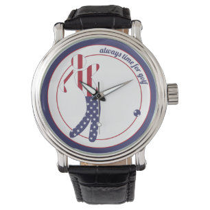 Montre Toujours du temps pour le golf - American Flag Gol