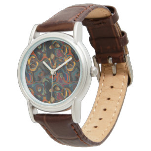 Montre tourbillon coloré abstrait