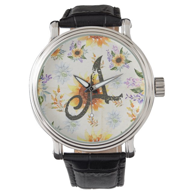 Montre Tournesol floral (devant)