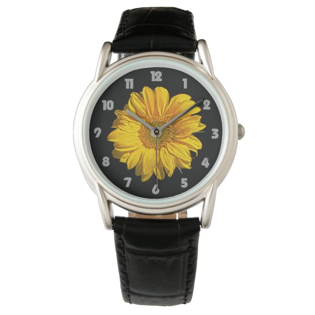 Montre Tournesol Gras Gris Nombre avec (devant)
