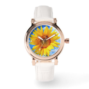 Montre Tournesol jaune et observation des abeilles