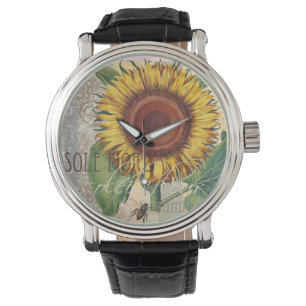Montre Tournesol Vintage Damas Fleur Art