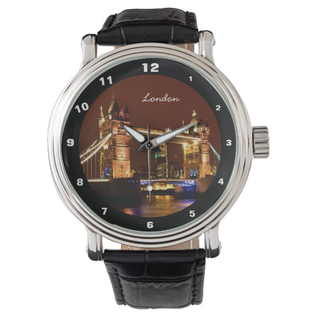 Montre Tower Bridge, Londres à la nuit, Angleterre (Royau (devant)