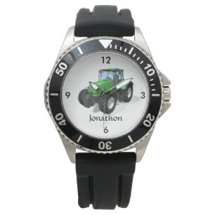 Montre Tracteur vert moderne personnalisé