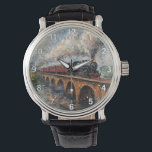 Montre Train à vapeur sur un pont - Peinture à l'huile<br><div class="desc">Oeuvre de Brady Arnold</div>