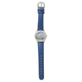 Montre Train bleu et blanc (Plat)