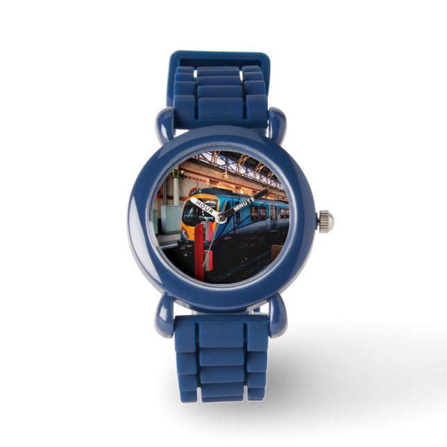 Montre Train bleu et jaune (Recto)
