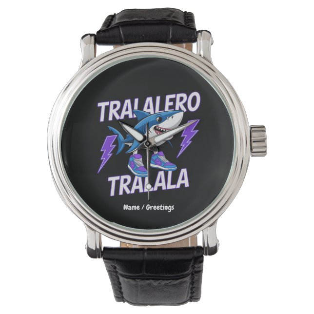 Montre Tralalero Tralala Bootleg Funny Shark meme Graphis (devant)