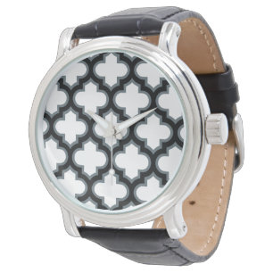 Montre Trellis, Réseau, Quatrefeuilles blanc et noir