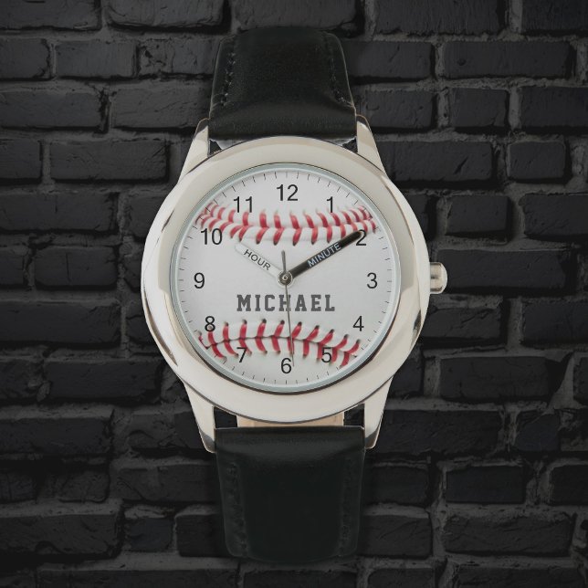 Montre Trendy Baseball Personalized Name Kids Boys (Créateur téléchargé)