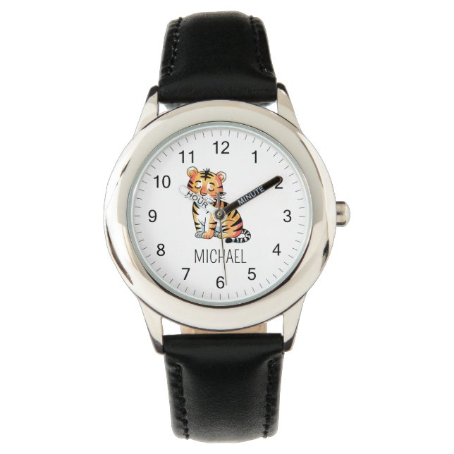 Montre Trendy Personalized Name Cute Jungle Tiger         (devant)