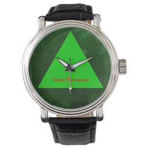 Montre triangle vert nom personnalisé