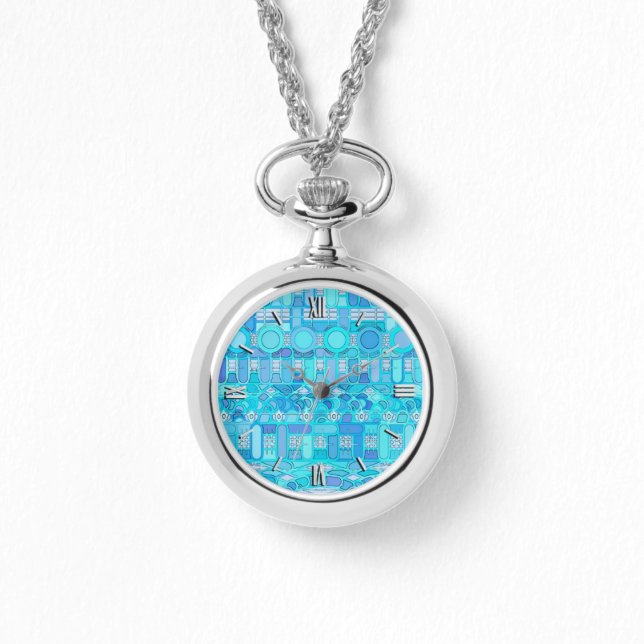 Montre Tribal Batik - tons bleus (Recto)