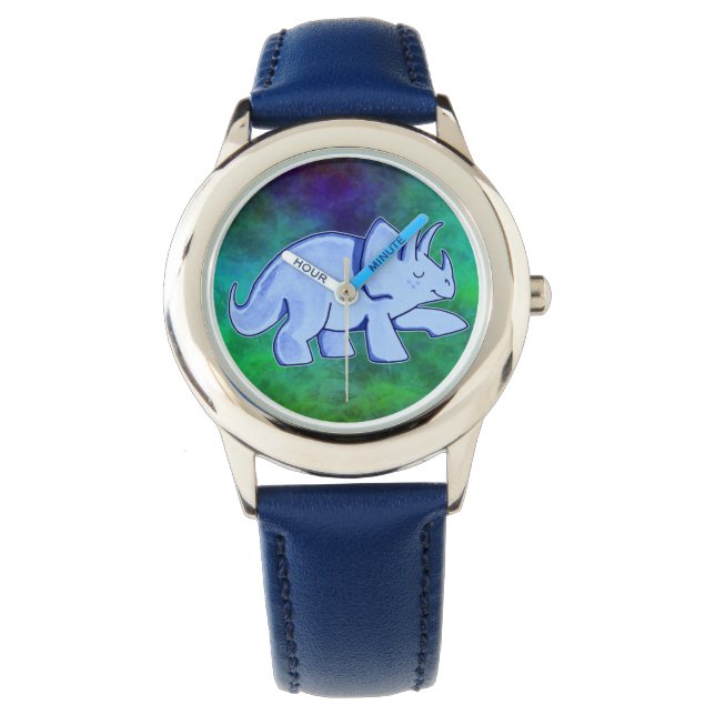 Montre Tricératops bleu (devant)