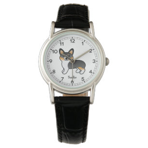 Montre Tricolore Pembroke Welsh Corgi Cartoon Chien et no