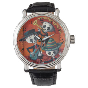 Montre Trio de mariachi de Dia de Los Muertos Skeleton