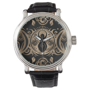 Montre Triple déesse Lune Gold et Noir