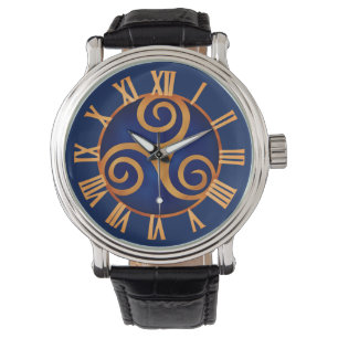 Montre Triskelion celtique (bleu) personnalisé