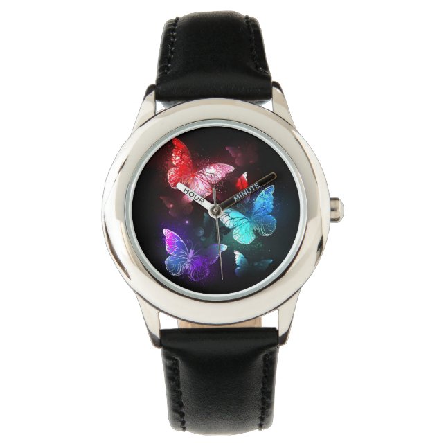Montre Trois papillons brillants sur l'arrière - plan de  (devant)