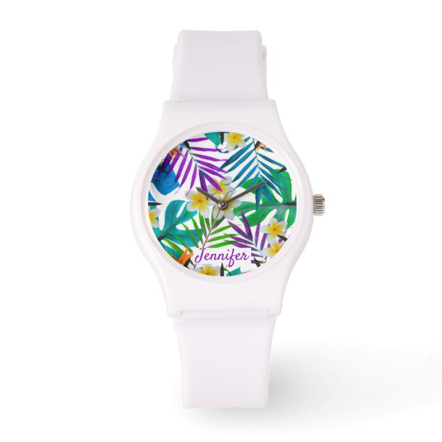 Montre Tropical Paradise Garden Nom du monogramme (Recto)