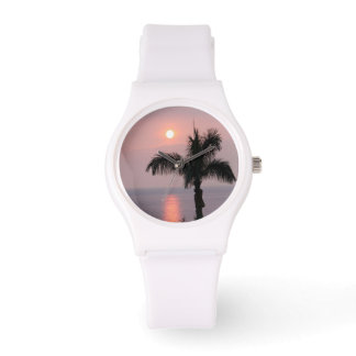 Montre Tropical Pink Sunset Sky et Palm SportWatch