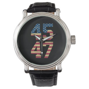 Montre Trump 2024 45 47 Drapeau Américain Vintage Rétro 4