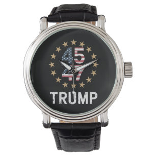 Montre Trump 2024 Drapeau de l'Amérique Revenir Trump 45 