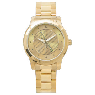 Montre Trumpet ~ Partition Partielle ~ Arrière - plan Or