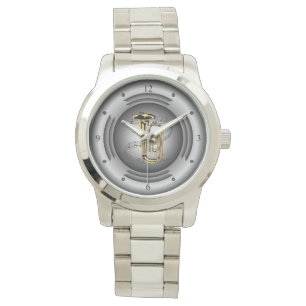Montre Tuba ~ Scroll musical ~ Conférencier d'argent ~
