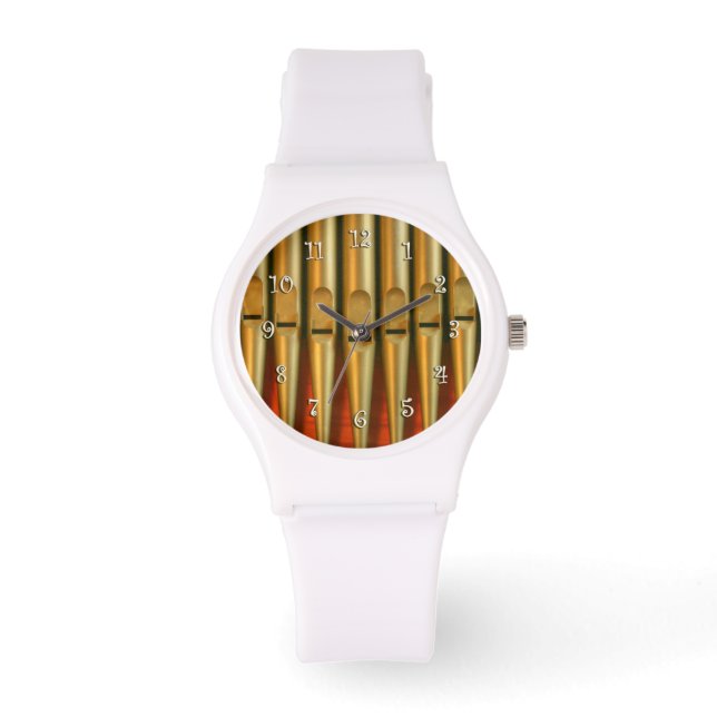 Montre Tubes or et orange (Recto)