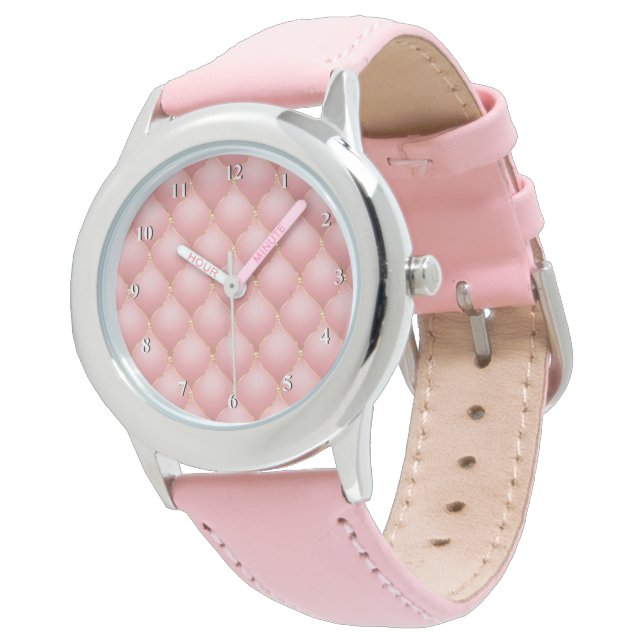 Montre Tufted Diamond Or Rose Rose Bleu Luxe (Incliné)