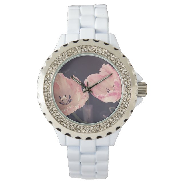 Montre Tulipes en fleurs mignonnes -Personnalisées (devant)