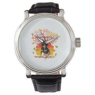 Montre Turquie Thanksgiving Fall Funny Rottweiler Chien O
