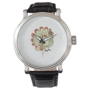 Montre Turquie Thanksgiving rétro - Floral Vintage