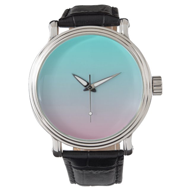 Montre Turquoise à rose simple dégradé Blended Arrière -  (devant)