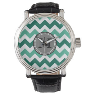 Montre Turquoise et Mint Chevron Zigzag Monogram