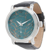 Montre Turquoise Gold Marble Pattern Watch (Incliné)