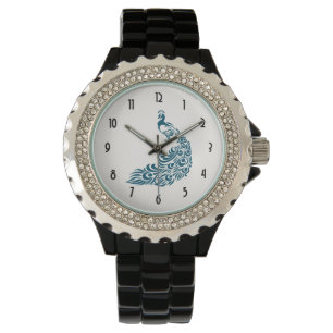 Montre Turquoise Peacock Bold Design Art Déco élégant
