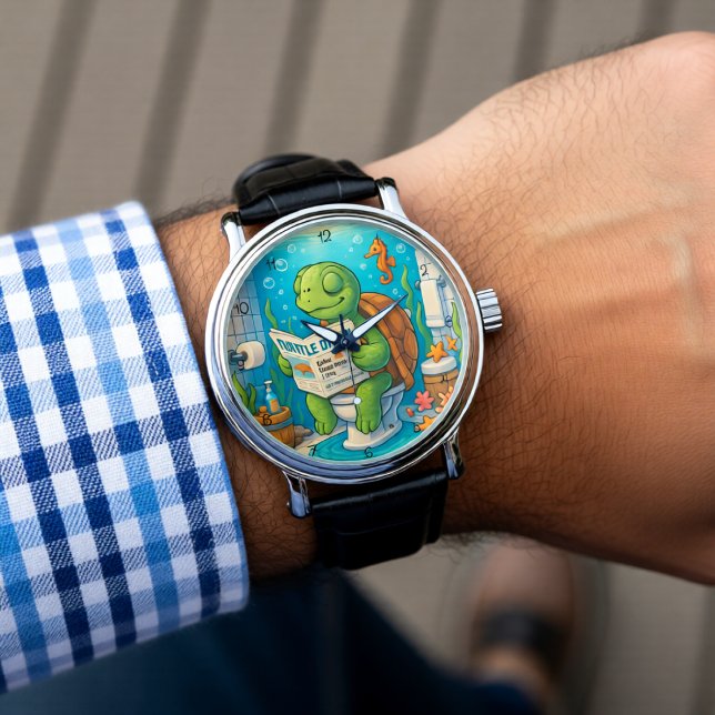 Montre Turtle on Toilet Reading (Créateur téléchargé)