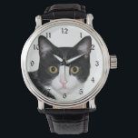 Montre Tuxedo<br><div class="desc">Montre à poignet pour chat tuxedo noir et blanc amoureux de les chats</div>