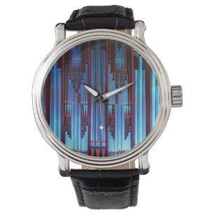 Montre Tuyaux d'orgue bleus