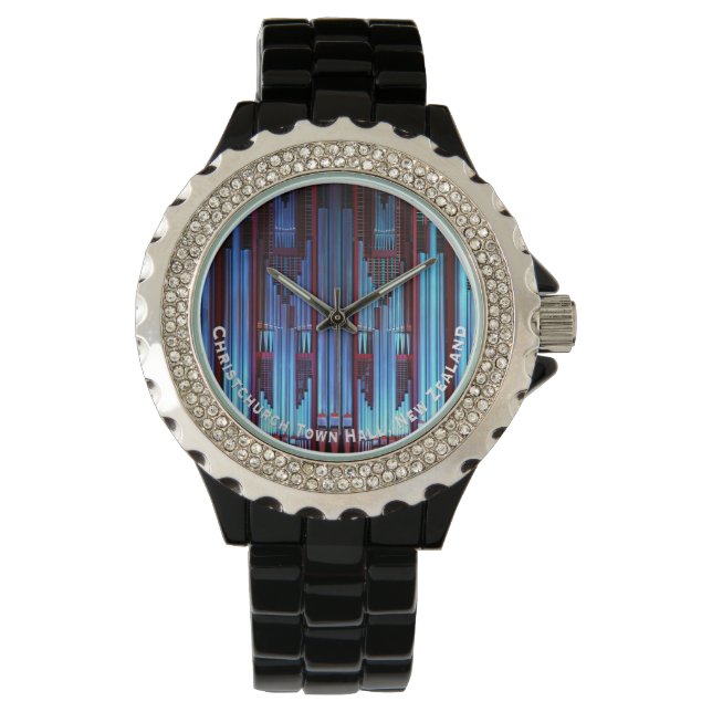 Montre Tuyaux d'orgue bleus (devant)