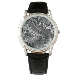 Montre Type de fluide numérique noir et blanc