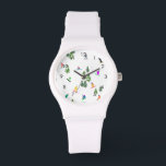 Montre Type de snowboarding moderne Freeride<br><div class="desc">Illustration fantaisiste cool de snowboarders colorés,  snowboard downhill dans les montagnes parmi les pins,  l'épinette,  sapins sur la poudre de neige fraîche. Le snowboard et le sport de plein air xmas dans une forêt d'hiver. Cadeaux de snowboard. Décor de Noël de snowboard.</div>
