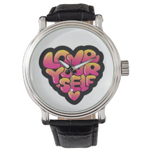 Montre Typographie « Aimez-vous » Autocollant en forme de