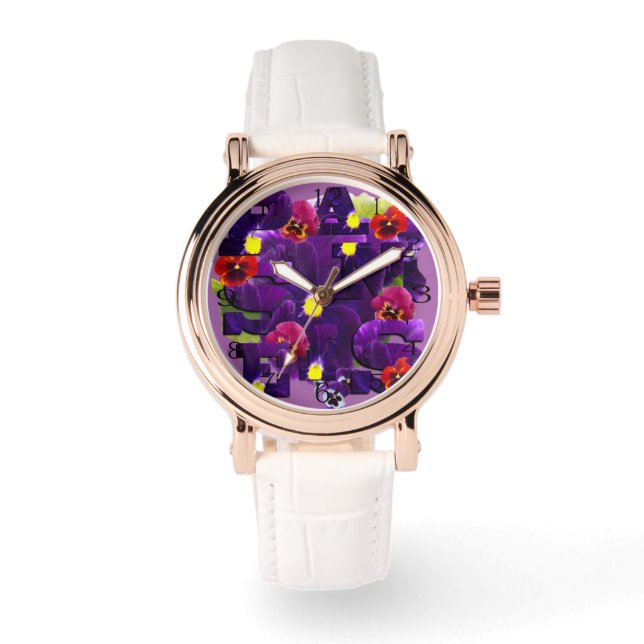 Montre Typographie de Pansy Violet, (Recto)