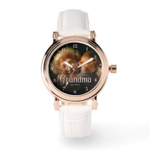 Montre Typographie Moderne Cadeau Photo Personnalisé Gran