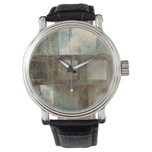 Montre Un Abstrait en bleu et Brown